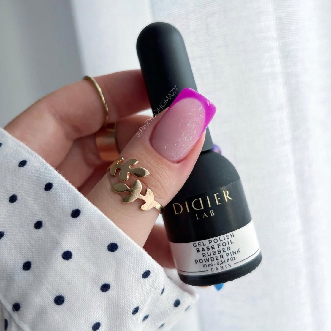 Didier Lab Rubber Base Foil Powder Pink base coat