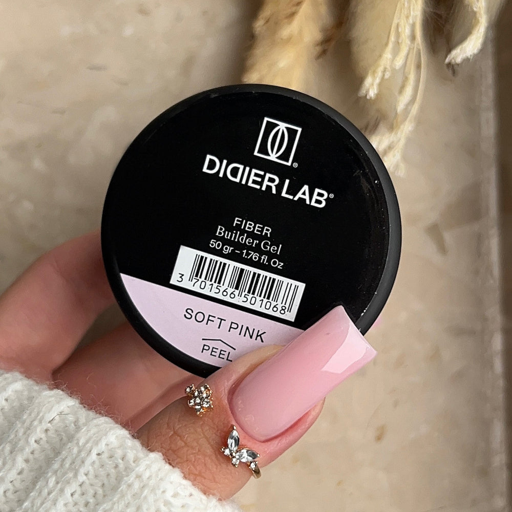 Didier Lab Fiber Builder Gel Soft Pink bygggel fiber