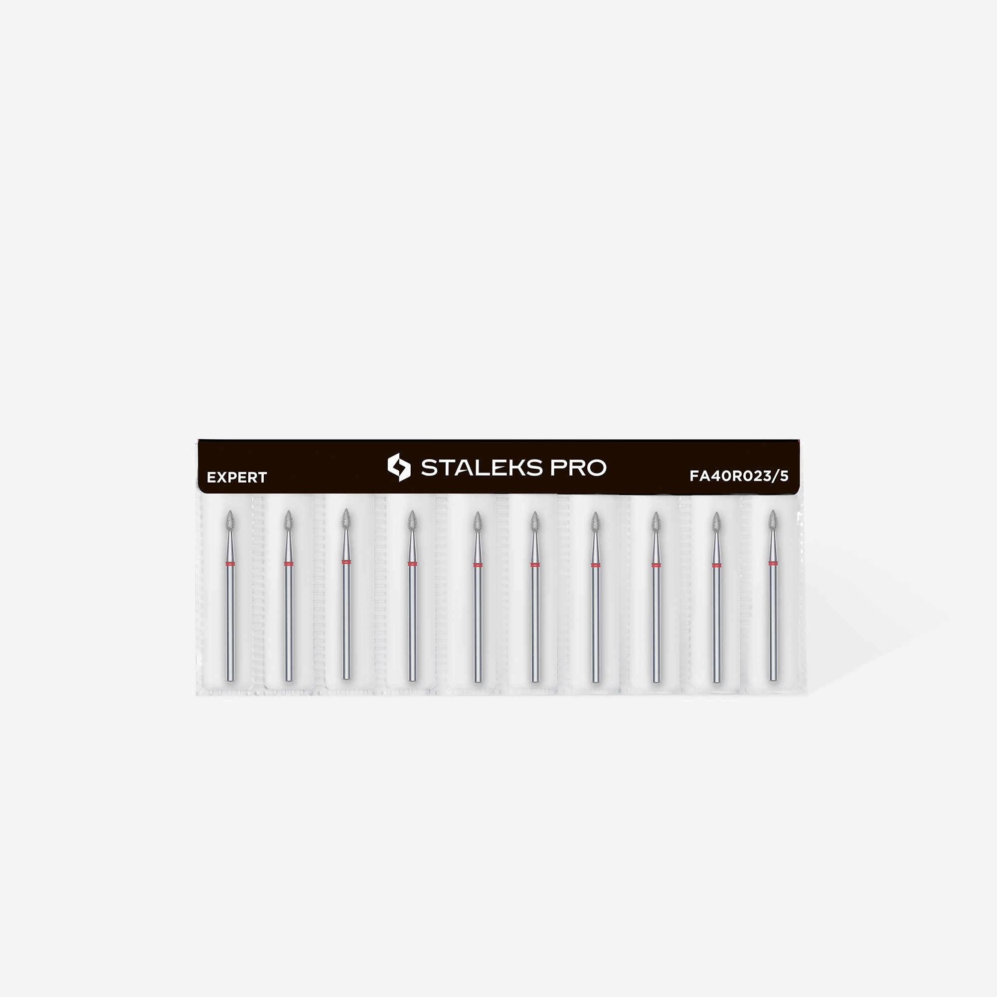 Staleks Expert neglebor diamant dråpe rød 2,3 mm