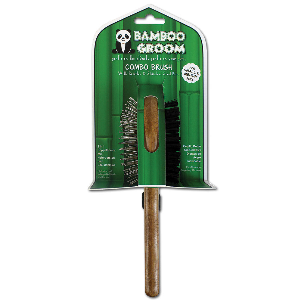 Bamboo Groom Combo hundebørste pinner og bust