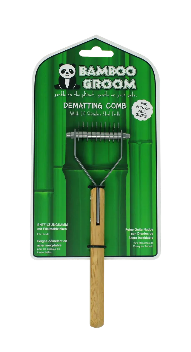 Bamboo Groom flokekam 10 tenner rustfritt stål