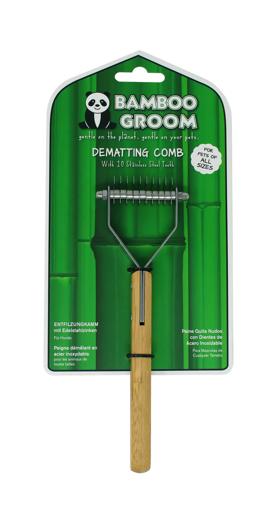 Bamboo Groom flokekam 10 tenner rustfritt stål