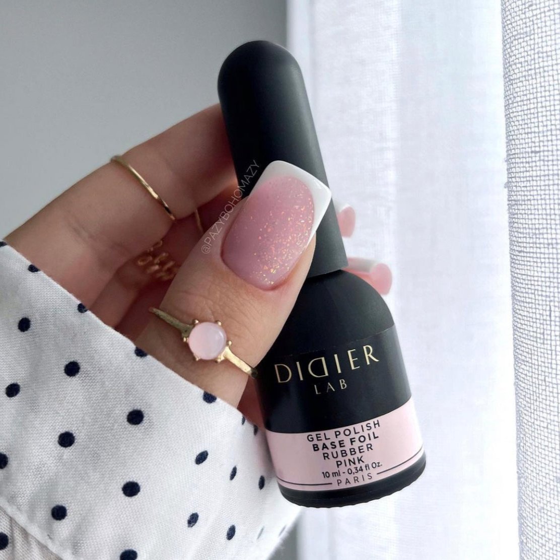 Didier Lab Rubber Base Foil Pink base coat glitter