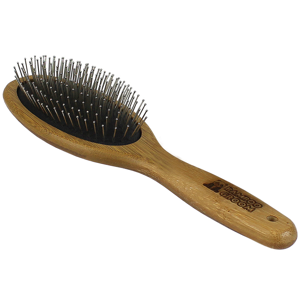 Bamboo Groom Oval Pin børste rustfrie stålpinner