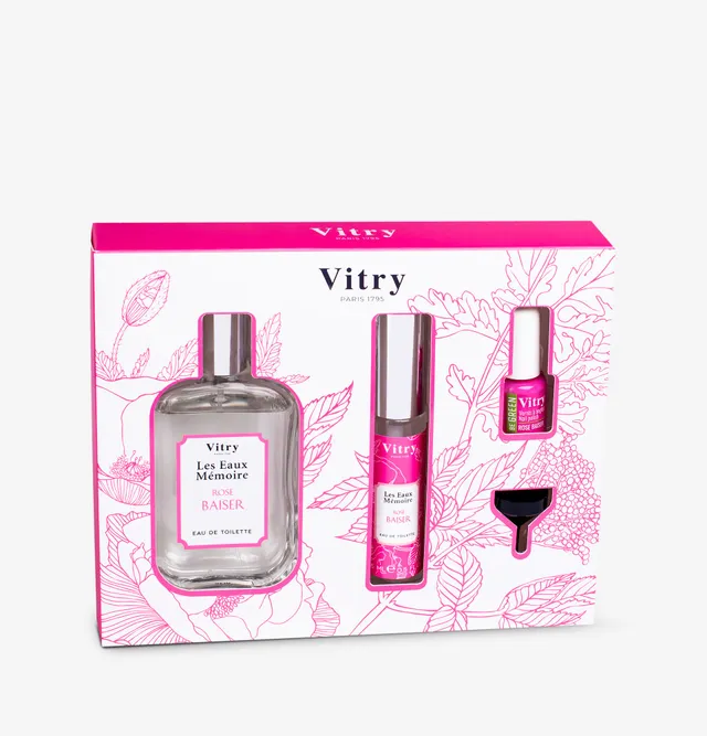 Vitry Rose Kiss gavesett parfyme 100 ml og lakk