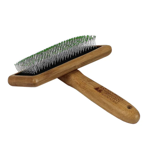 Bamboo Groom Soft Slicker børste skånsomme tupper