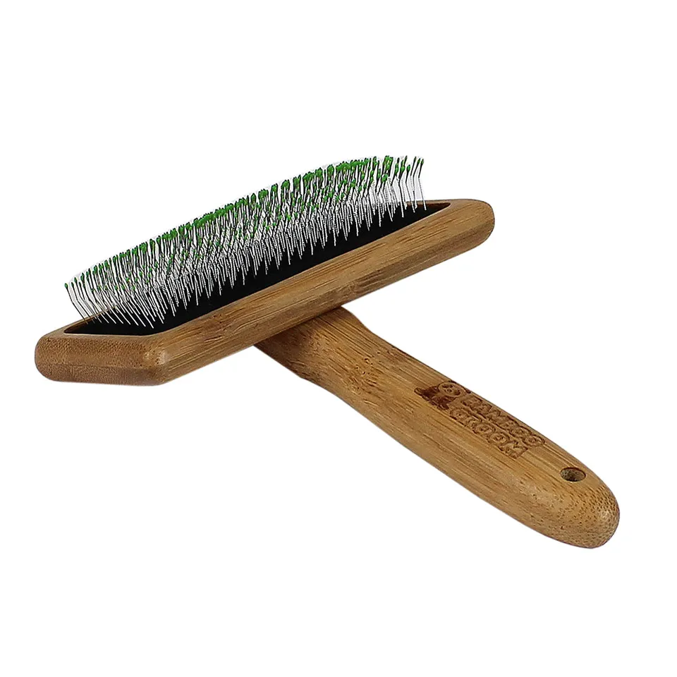 Bamboo Groom Soft Slicker børste skånsomme tupper
