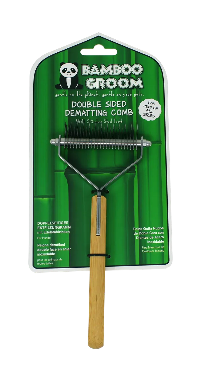 Bamboo Groom Double Sided flokekam rustfritt stål