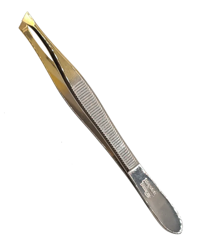 Niegeloh Basic pinsett skrå delforgylt 9 cm