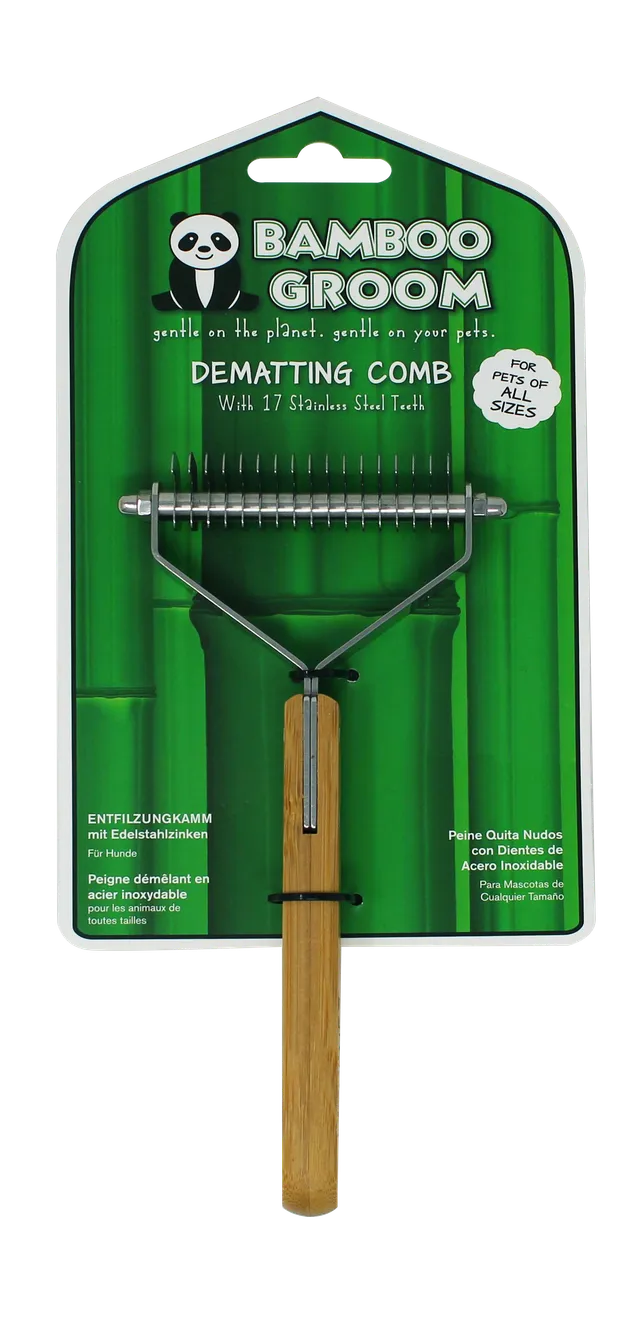Bamboo Groom flokekam 17 tenner rustfritt stål