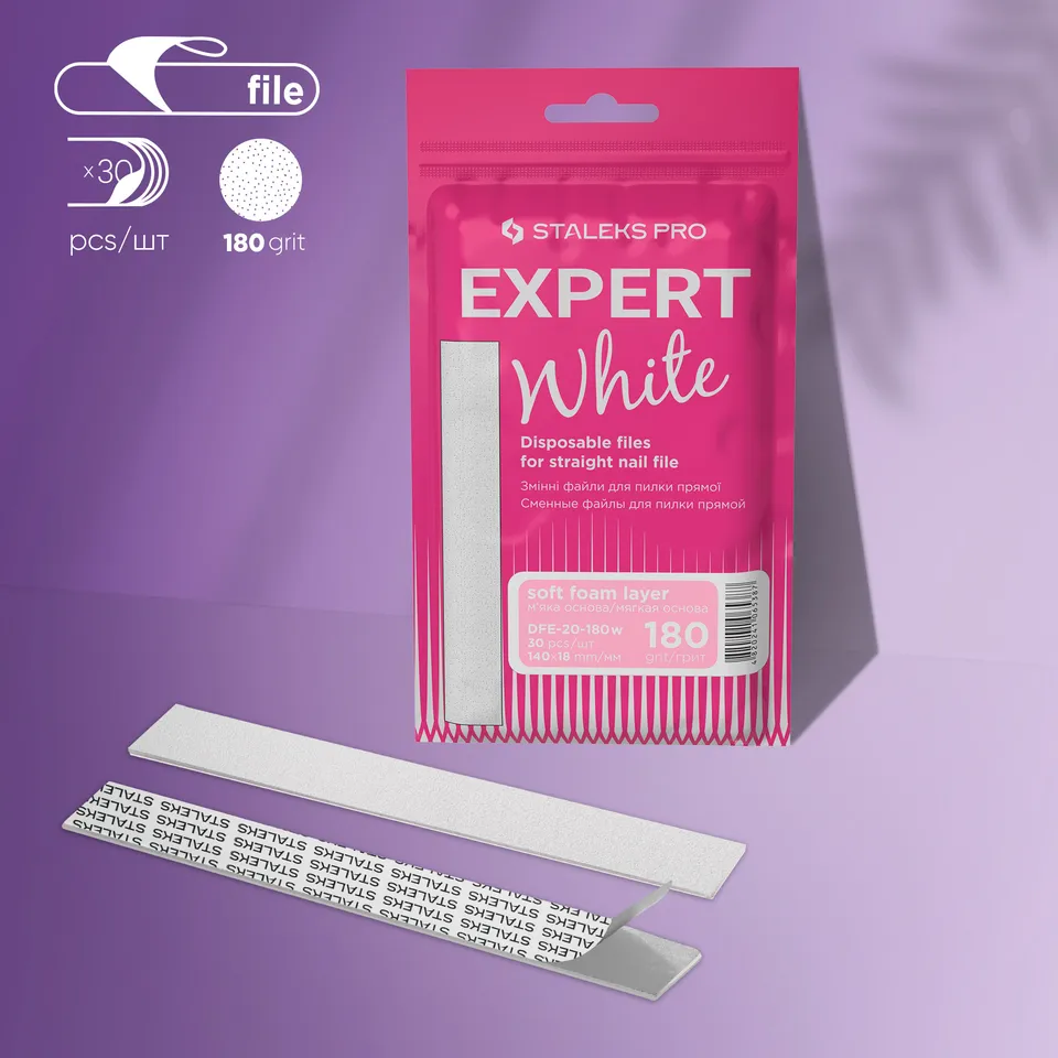 Staleks Expert 20 neglefiler 180 grit 30 stk skum