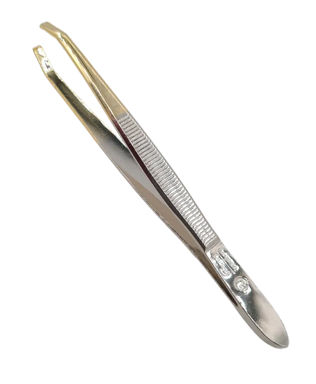Niegeloh Solingen Basic pinsett buet 9 cm delvis gull