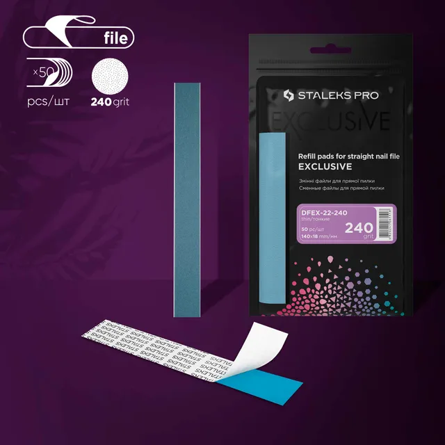 Staleks Exclusive 22 engangsfiler rett fil 240 grit 50 stk