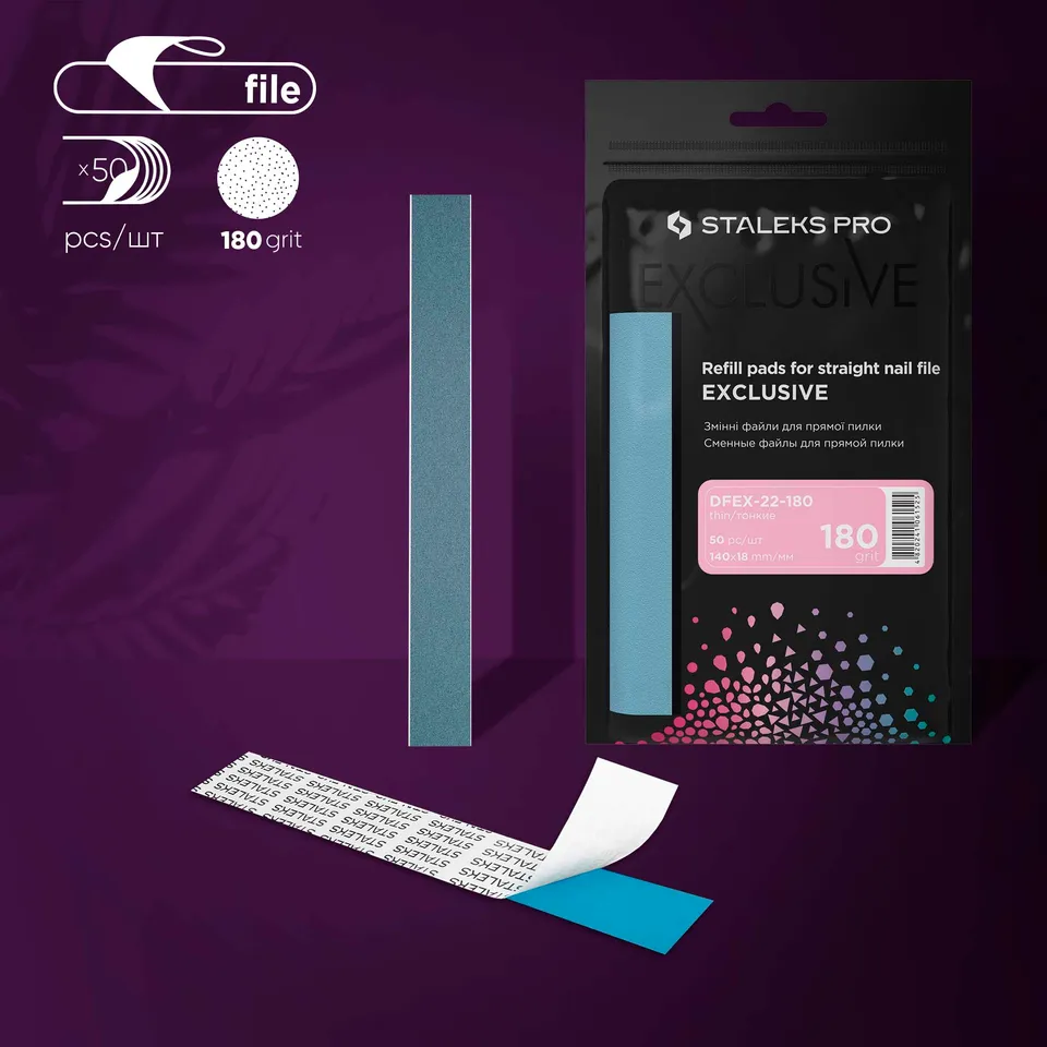 Staleks Pro Exclusive 22 engangsfiler 180 grit 50 stk