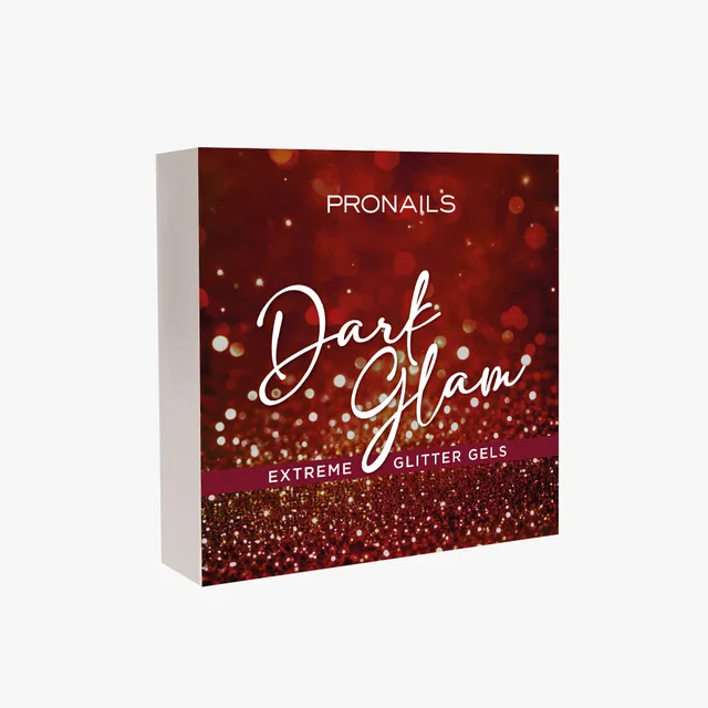 Pronails Dark Glam glittergel Extreme mørk 3-pk