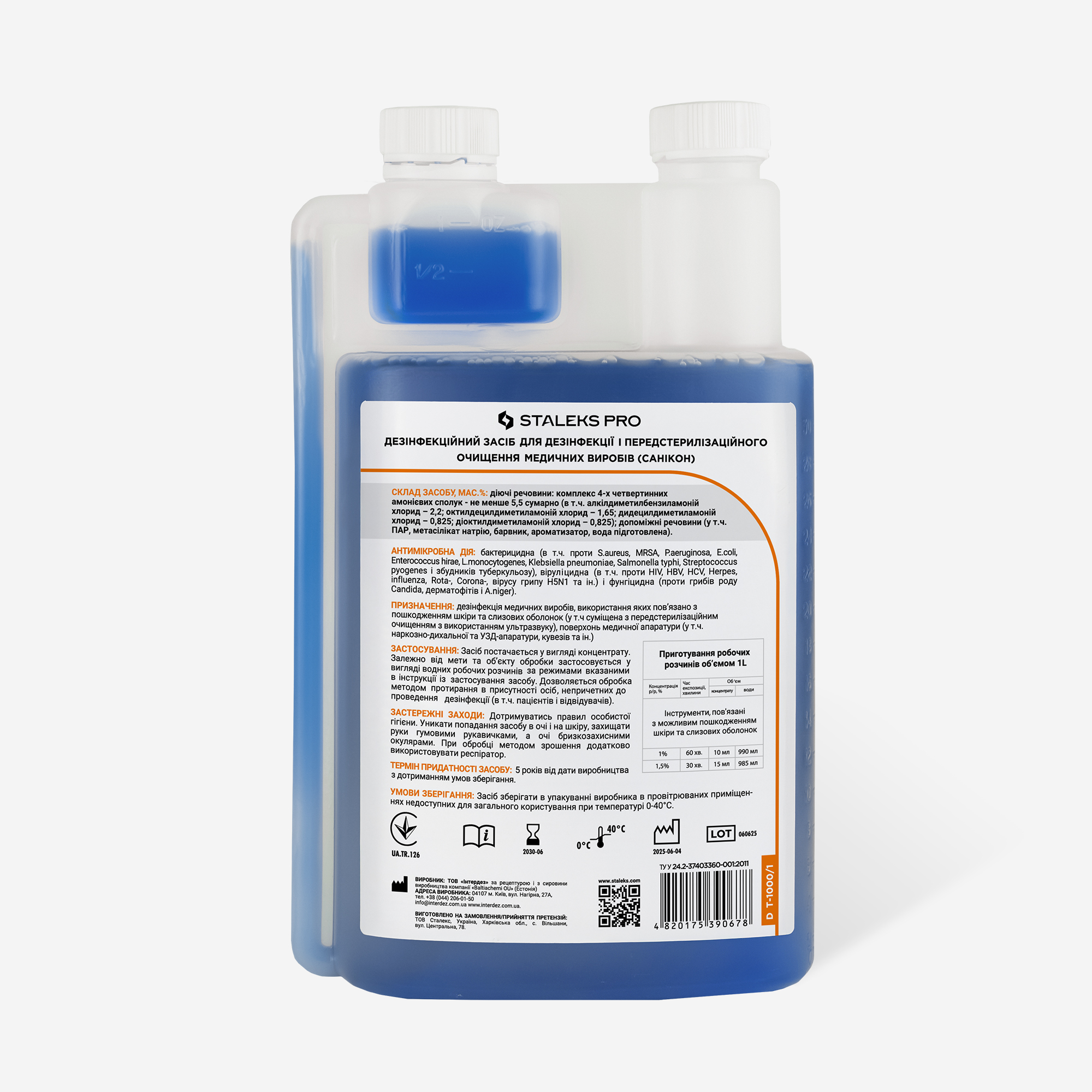 Staleks Nanosteril desinfeksjonsmiddel konsentrat 1000 ml