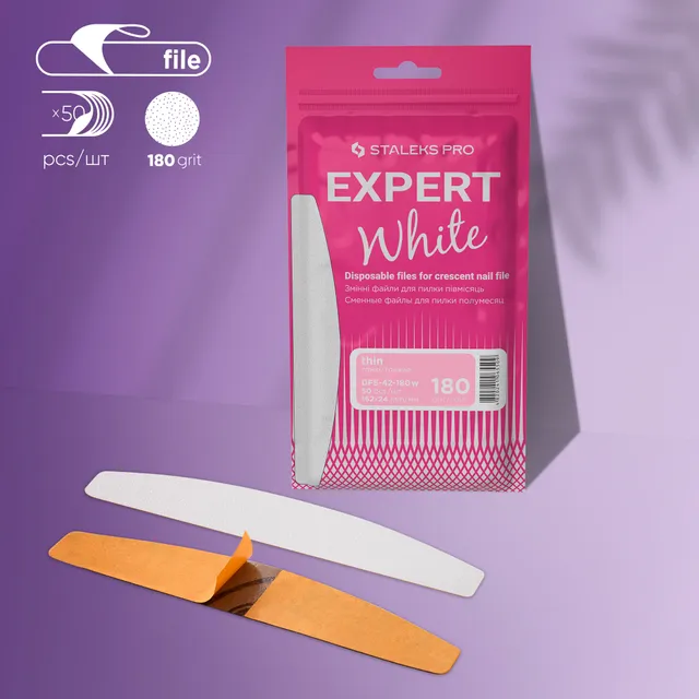 Staleks Expert 42 neglefil refill 180 grit 50 stk hvit