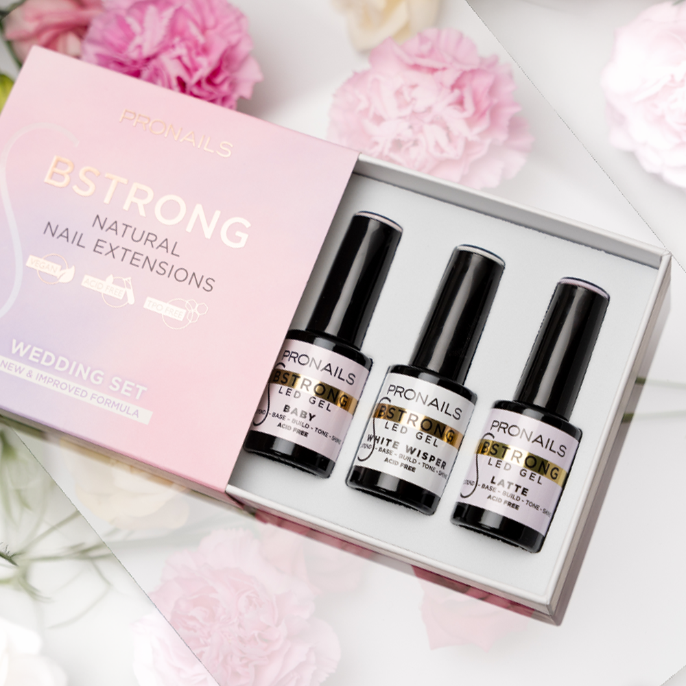 ALCE BStrong Wedding Set gelsett naturlige negler