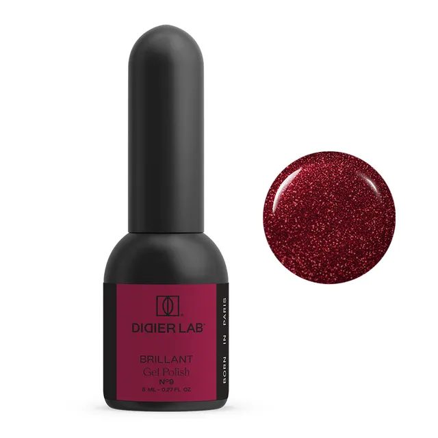 Didier Lab Brillant No9 gellakk rød glitter 8 ml