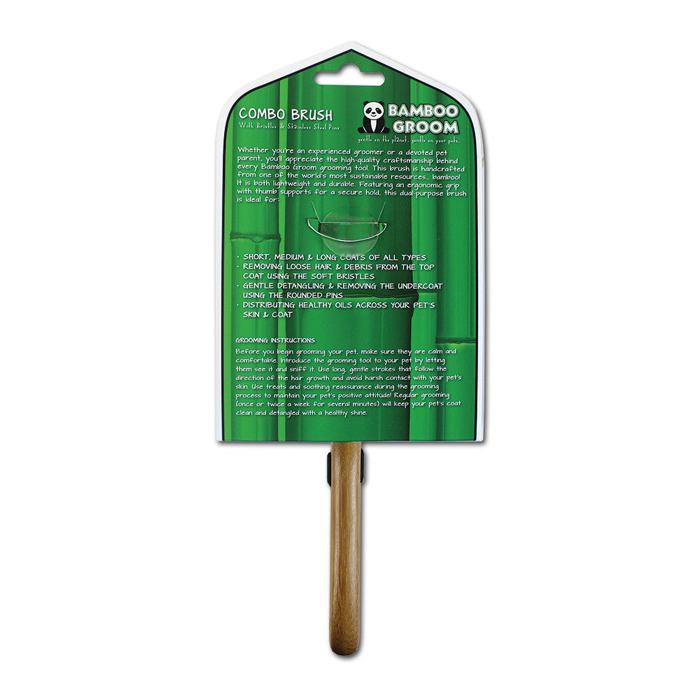Bamboo Groom Combo hundebørste pinner og bust