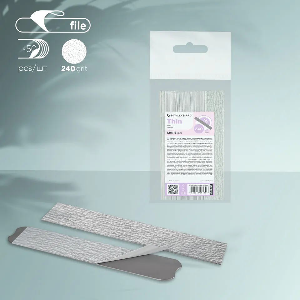Staleks Pro Smart 22 engangsfiler rett 240 grit 50 stk