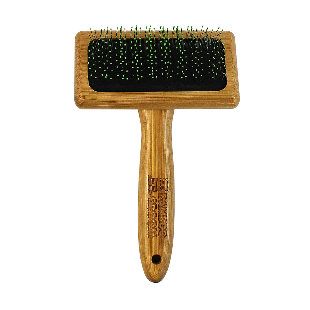 Bamboo Groom Soft Slicker børste skånsomme tupper