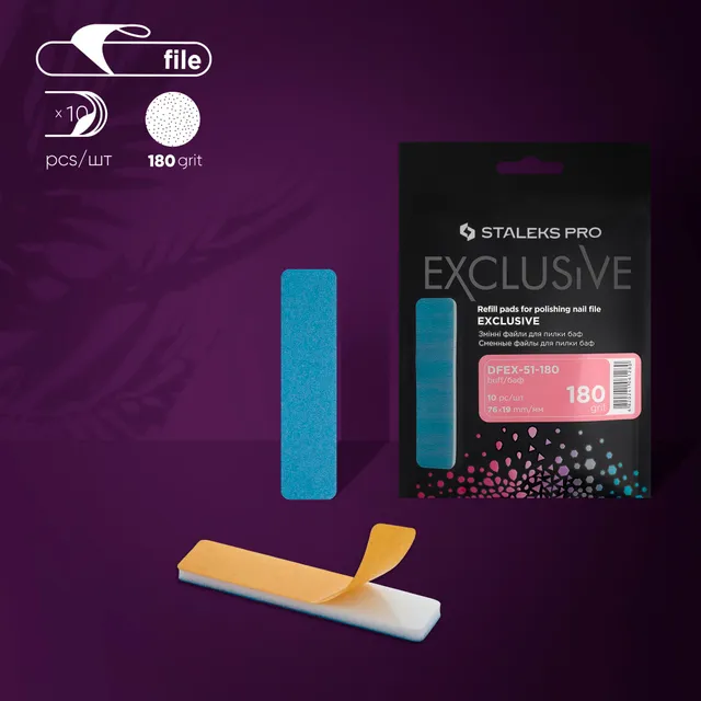 Staleks Exclusive 51 filrefill kort 180 grit 10 stk