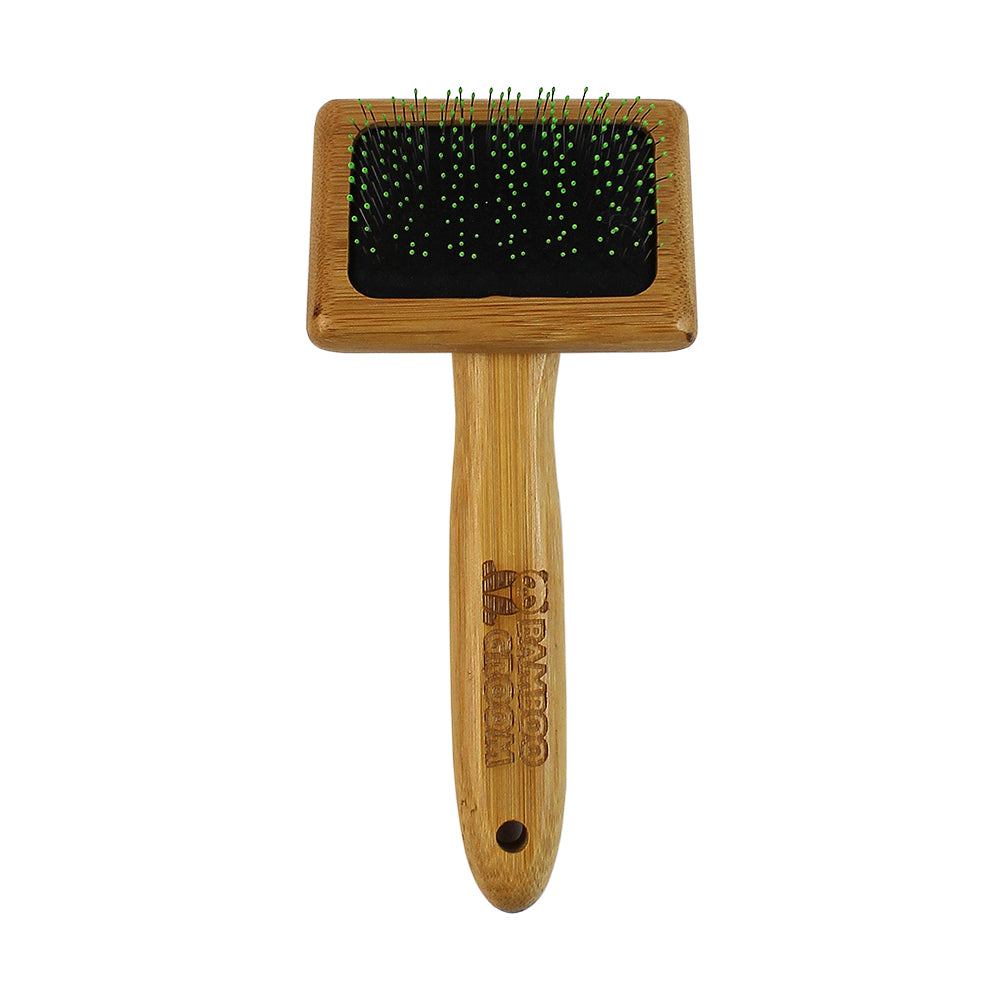 Bamboo Groom Soft Slicker børste skånsomme tupper