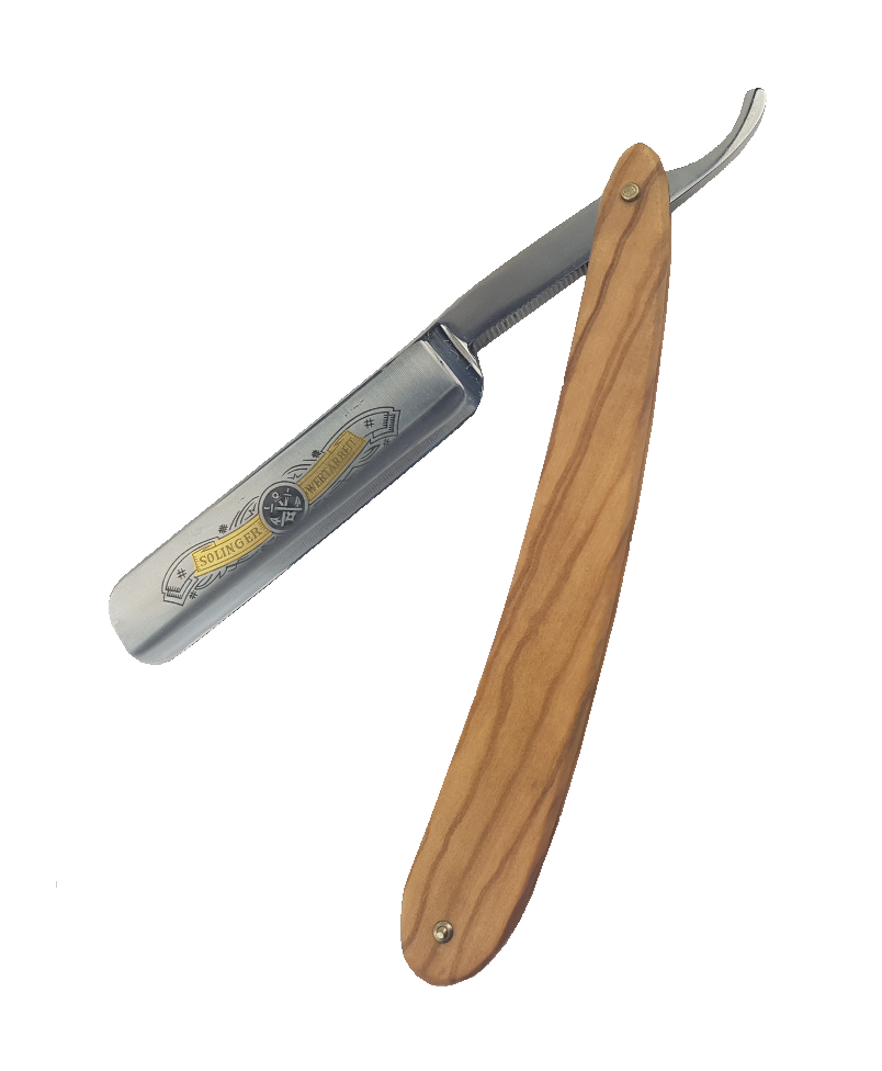 Niegeloh Solingen barberkniv 5/8 gulletset rund spiss
