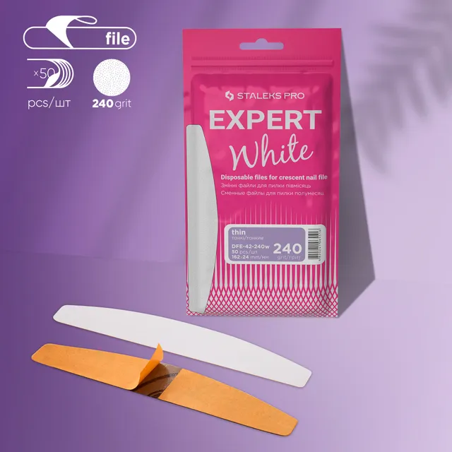 Staleks Expert 42 engangsfiler halvmåne 240 grit 50 stk