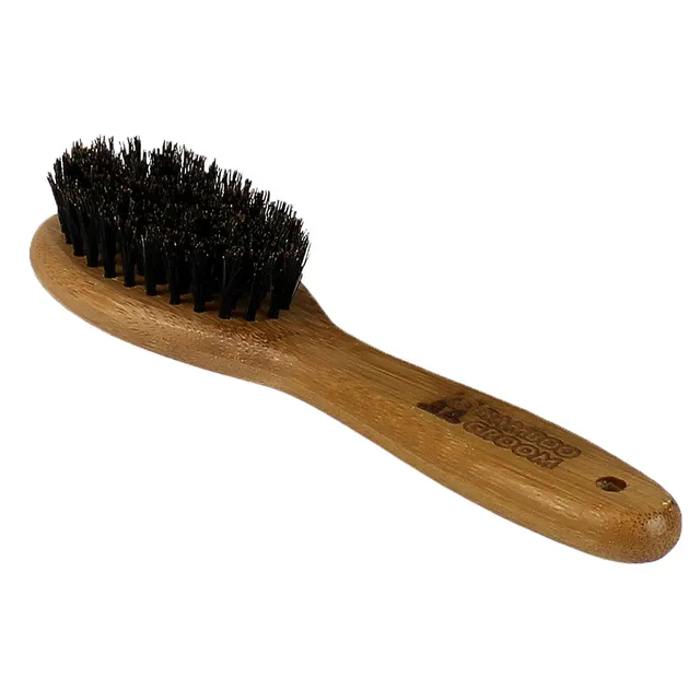 Bamboo Groom Oval hundebørste villsvinbust