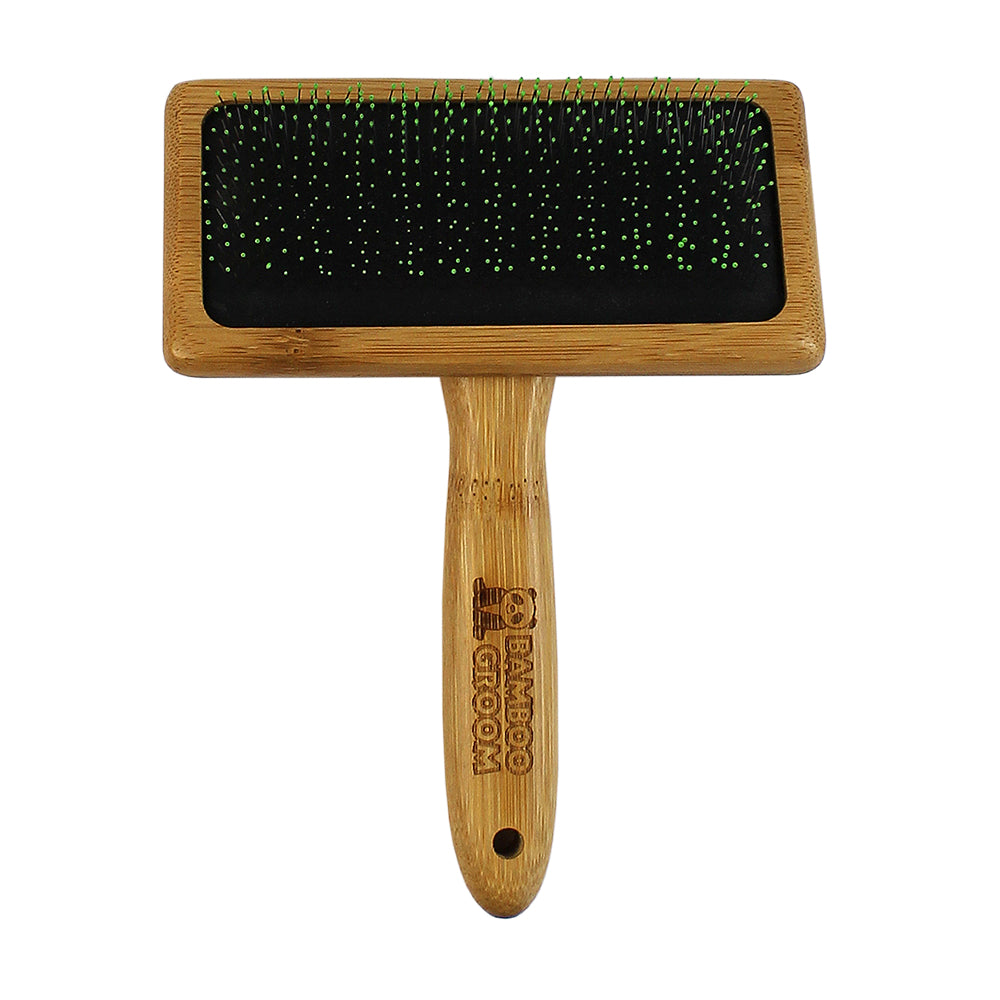 Bamboo Groom Soft Slicker børste skånsomme tupper