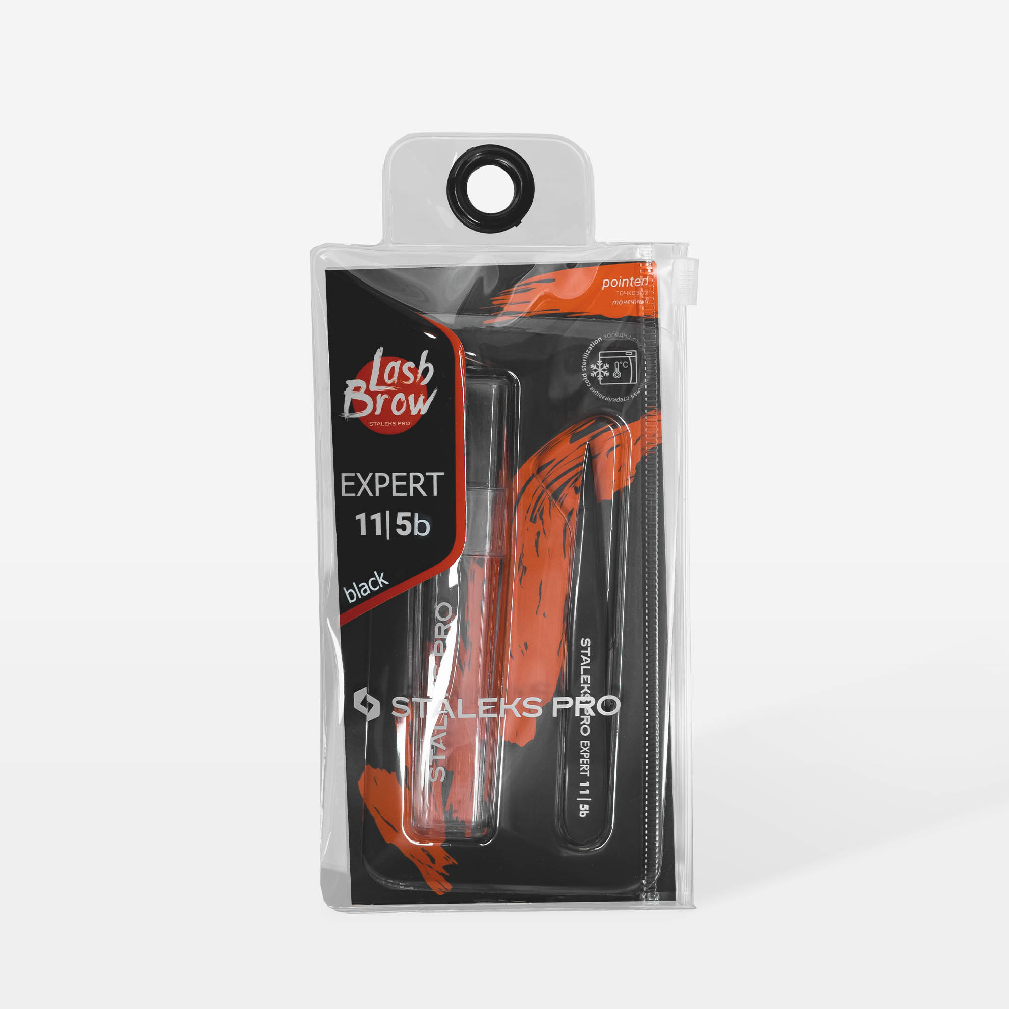 Staleks Expert 11 Type 5b pinsett spiss svart