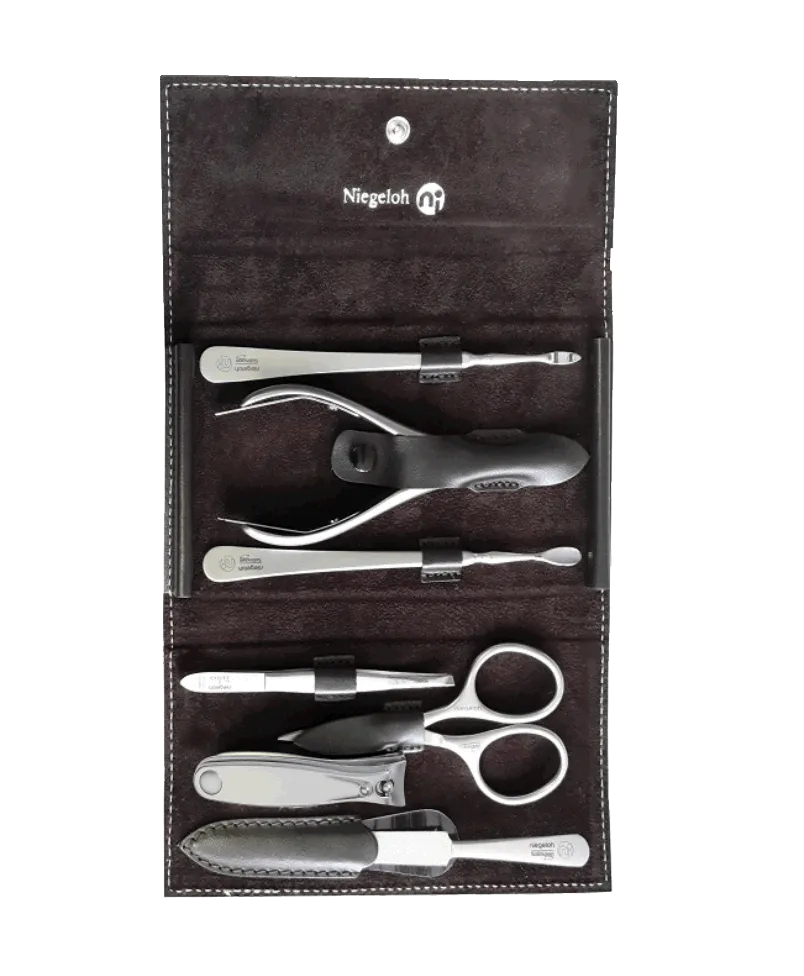 Niegeloh Glamorous Duo XL manikyrsett 7-delt sjokolade