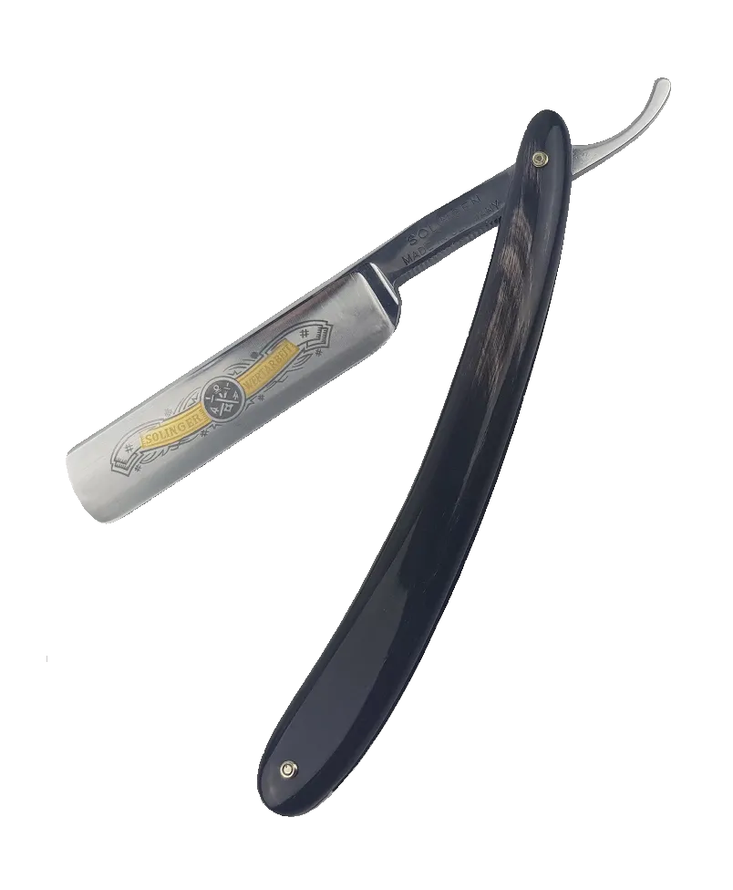 Niegeloh Solingen barberkniv 5/8 gulletset rund spiss