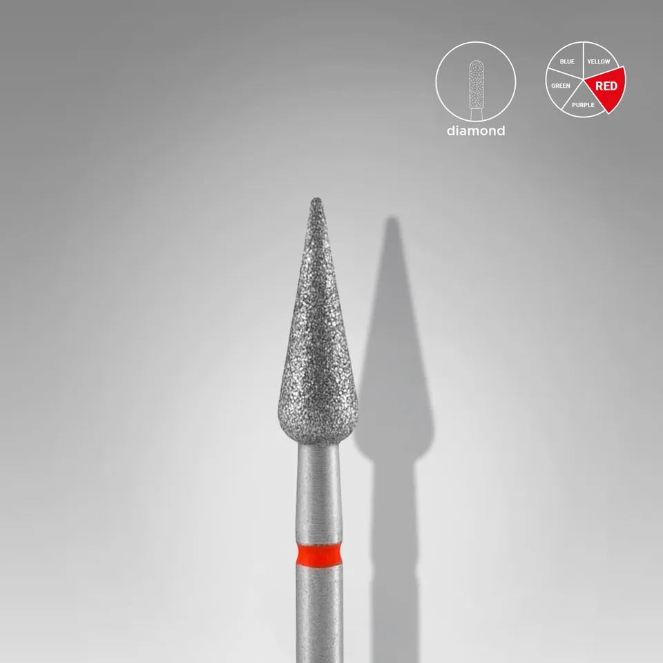 Staleks Expert diamantbor spiss pære rød 4/12 mm