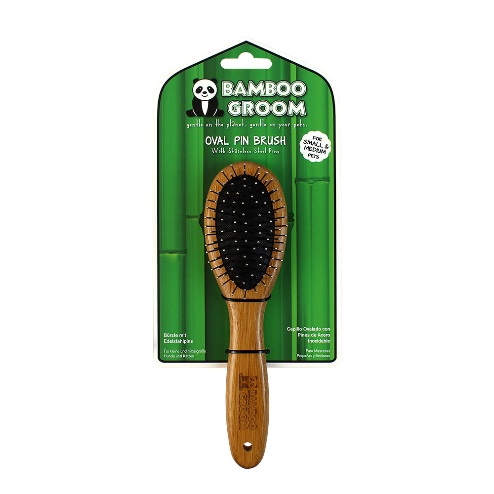 Bamboo Groom Oval Pin børste rustfrie stålpinner