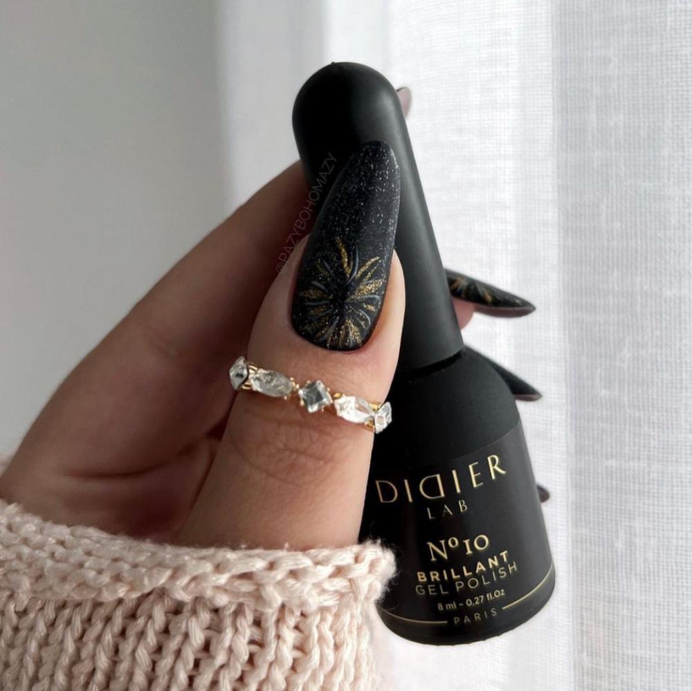 Didier Lab Brillant No10 gellakk sort glitter 8 ml