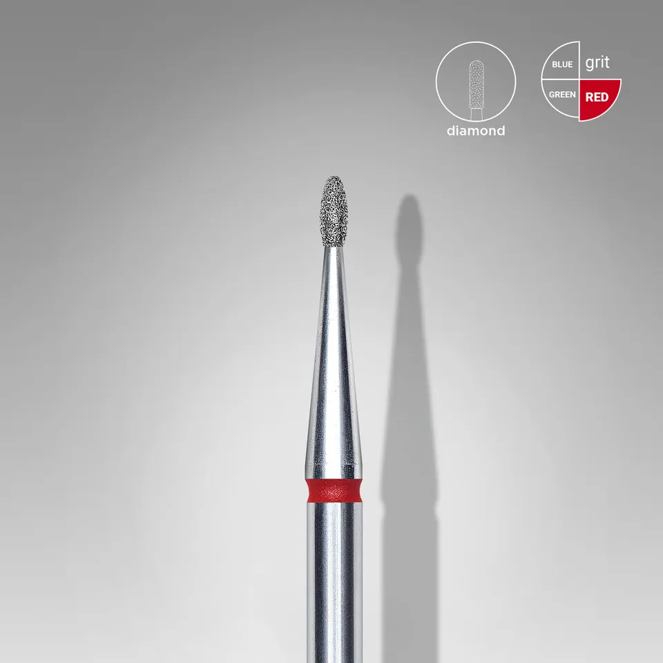 Staleks Expert fresebit rund knopp rød 1,2 mm fin