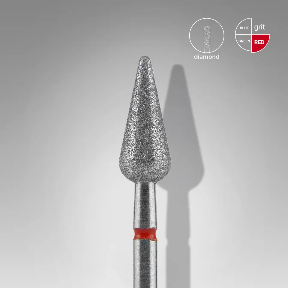 Staleks Expert fresebit spiss pære rød 5 mm