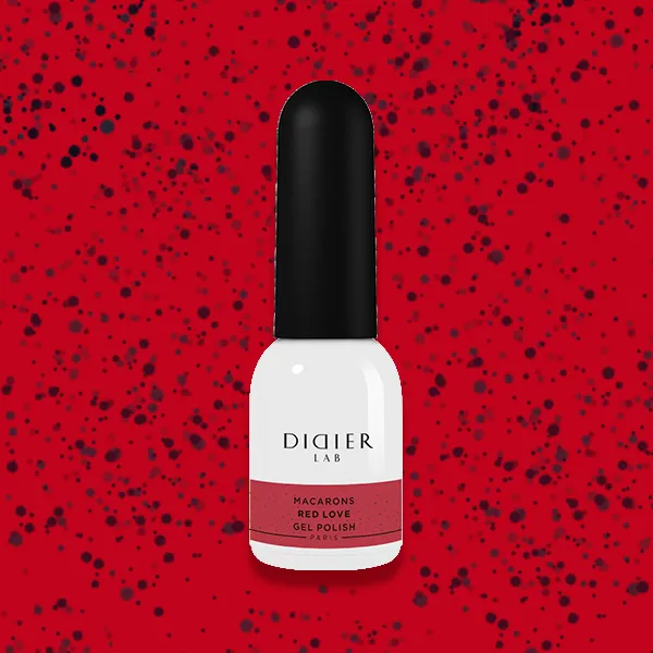 Didier Lab Macarons Red Love gellakk rød glitter HEMA-fri