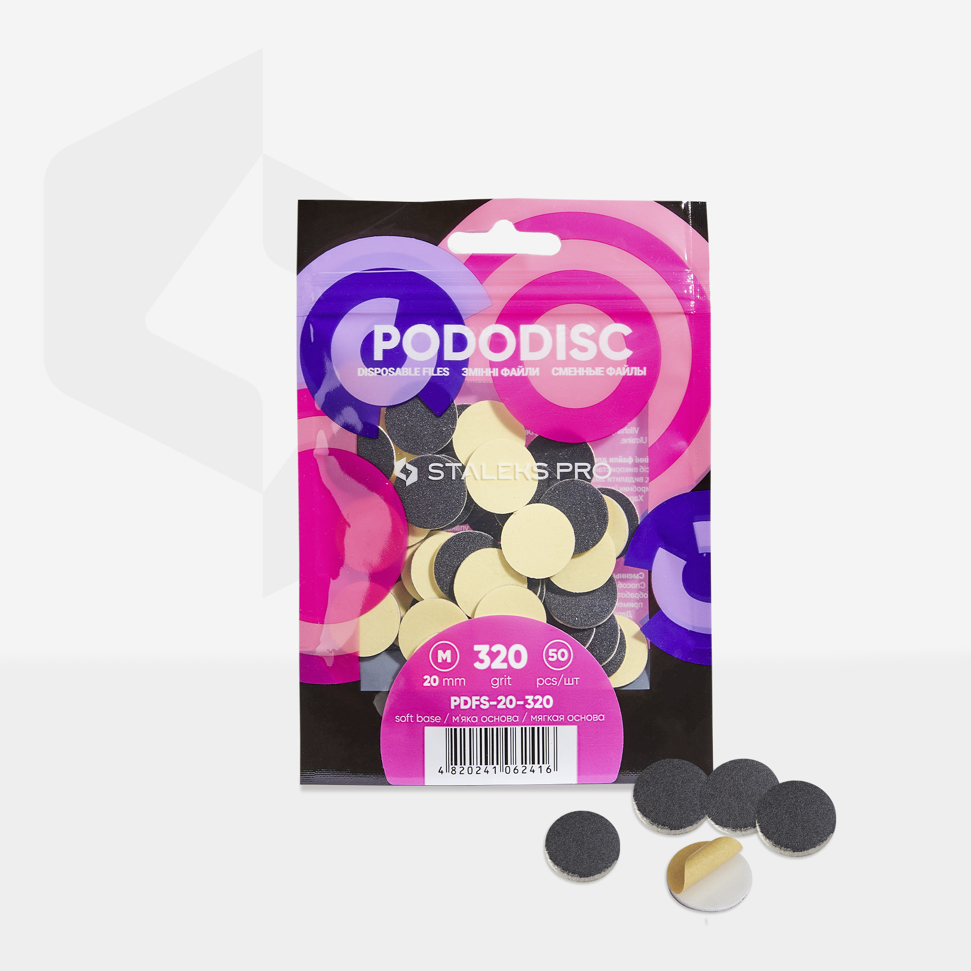 Staleks Pro Pododisc M slipefiler myk 320 grit 50 stk