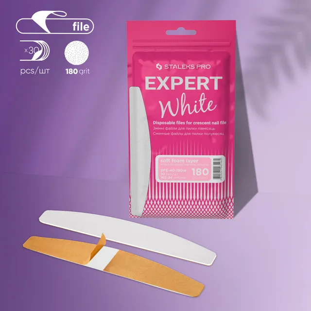 Staleks Expert 40 engangsfile halvmåne 180 grit 30 stk