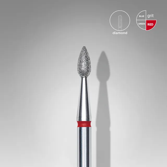 Staleks Expert neglebor diamant dråpe rød 2,3 mm