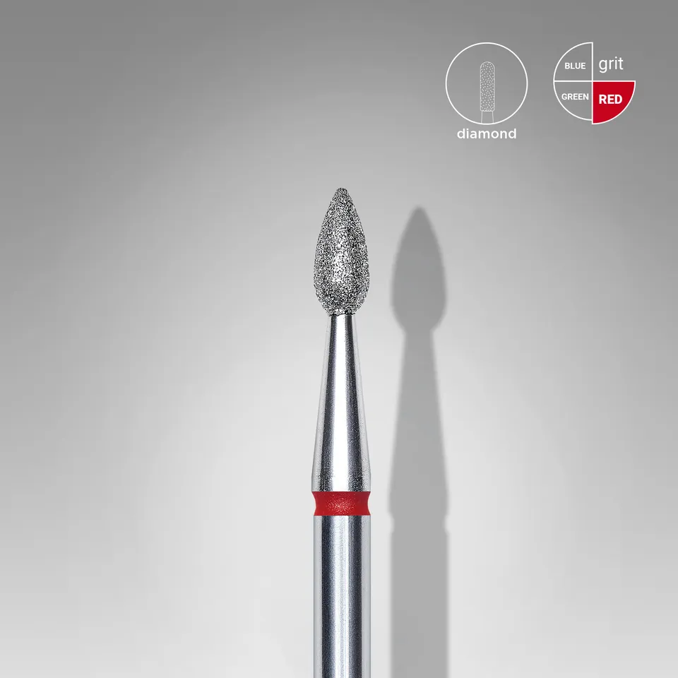 Staleks Expert neglebor diamant dråpe rød 2,3 mm