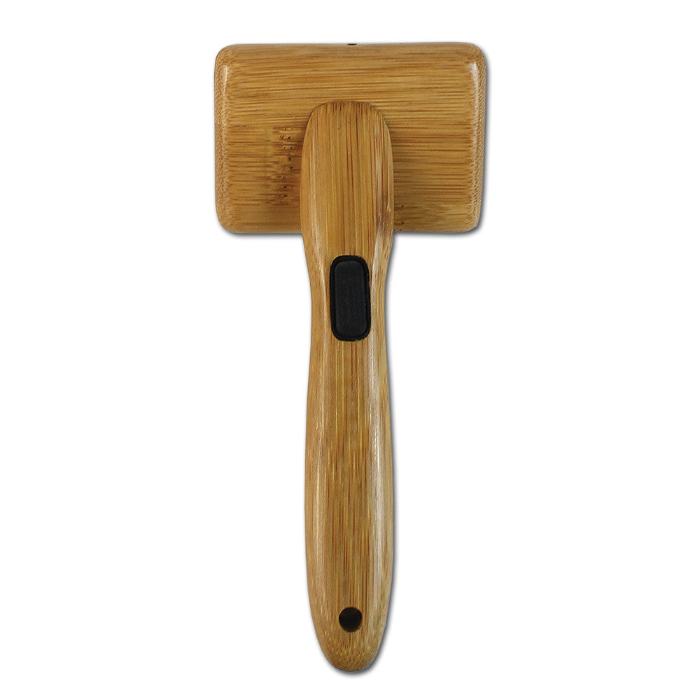 Bamboo Groom Slicker børste stålpinner bambus