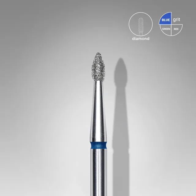 Staleks Expert diamantfres spiss knopp blå 1,8 mm