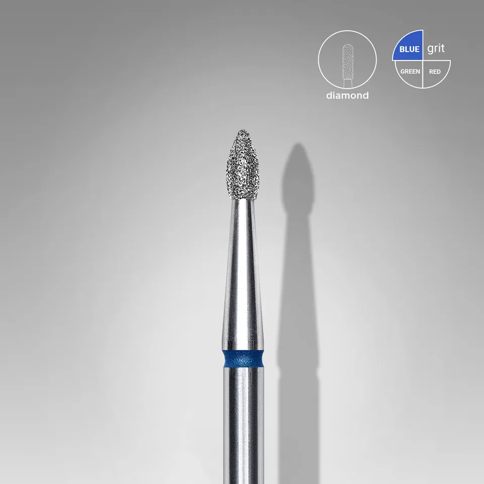 Staleks Expert diamantfres spiss knopp blå 1,8 mm