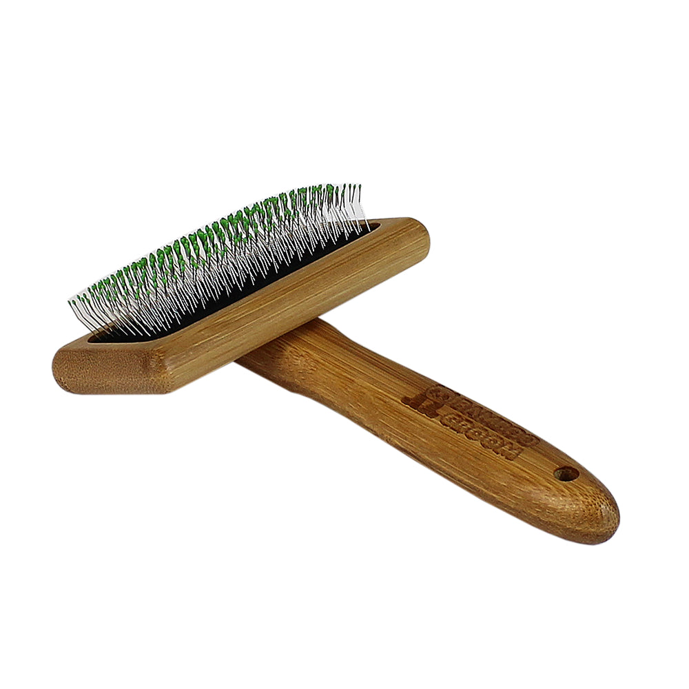Bamboo Groom Soft Slicker børste skånsomme tupper