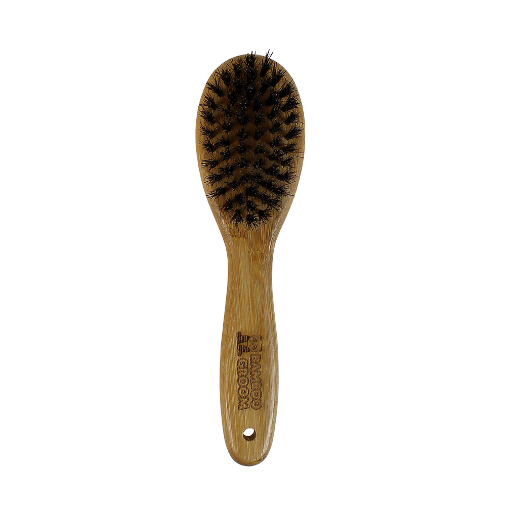 Bamboo Groom Oval hundebørste villsvinbust
